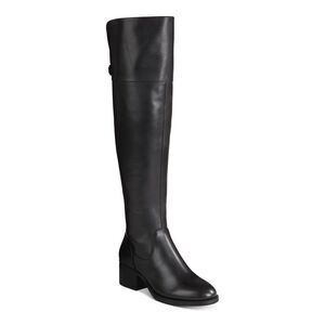 INC Womens Black 17.5 Boot Height Karmenn Round Toe Block Heel Riding Boot 5.5 M